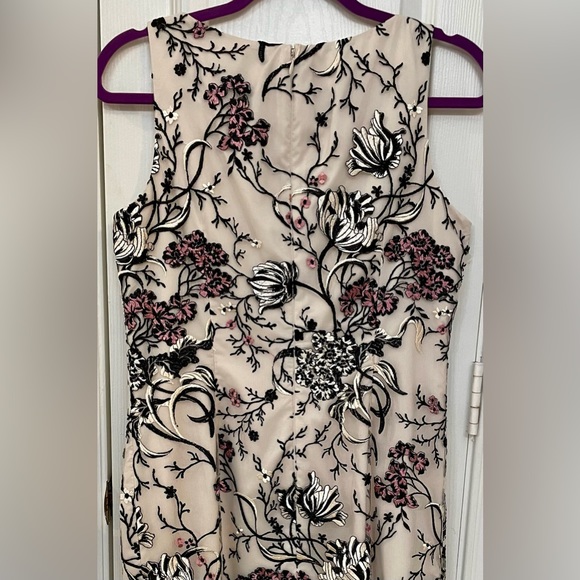 AIDAN MATTOX- NWT Sz 10 Midi, Cream Backgr. w/Hand-Embroidered Florals MSRP $275 - Picture 6 of 16